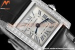 Cartier - Tank Francaise 21mm Small Size SS/LE Blk/Dia/Silv 8848F Swiss Qtz