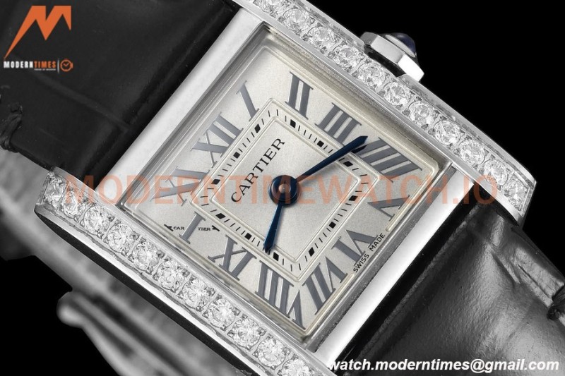 Cartier - Tank Francaise 21mm Small Size SS/LE Blk/Dia/Silv 8848F Swiss Qtz