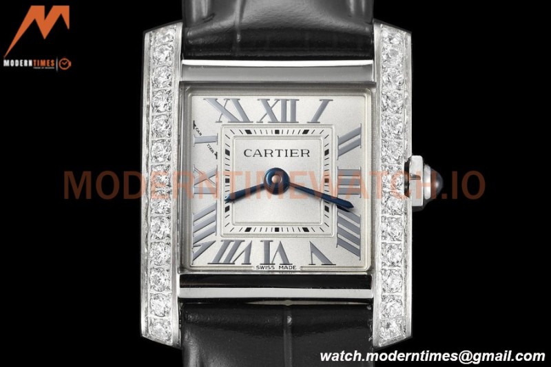 Cartier - Tank Francaise 21mm Small Size SS/LE Blk/Dia/Silv 8848F Swiss Qtz