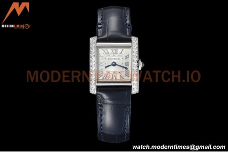 Cartier - Tank Francaise 21mm Small Size SS/LE Blue/Dia/Silv 8848F Swiss Qtz
