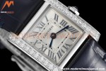 Cartier - Tank Francaise 21mm Small Size SS/LE Blue/Dia/Silv 8848F Swiss Qtz