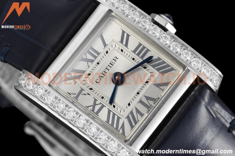 Cartier - Tank Francaise 21mm Small Size SS/LE Blue/Dia/Silv 8848F Swiss Qtz