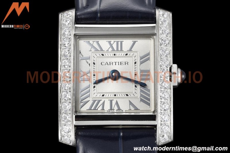 Cartier - Tank Francaise 21mm Small Size SS/LE Blue/Dia/Silv 8848F Swiss Qtz