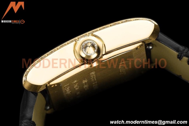 Cartier - Tank Francaise 21mm Small Size YG/LE Blk/Dia/Silv 8848F Swiss Qtz