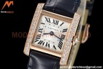 Cartier - Tank Francaise 21mm Small Size RG/LE Blue/Dia/Silv 8848F Swiss Qtz