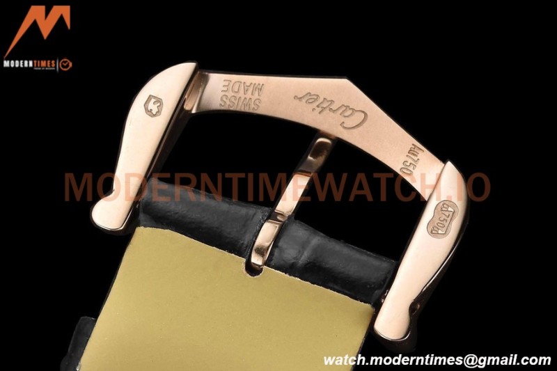 Cartier - Tank Francaise 21mm Small Size RG/LE Blk/Dia/Silv 8848F Swiss Qtz