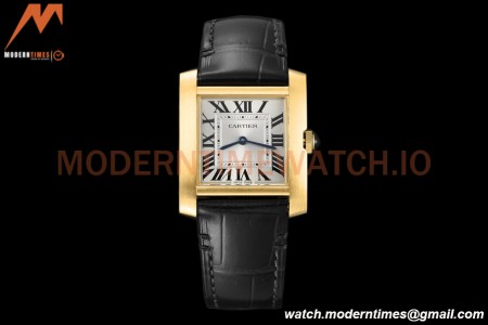 Cartier - Tank Francaise 27mm Medium Size YG/LE Blk/Silv 8848F Swiss Qtz