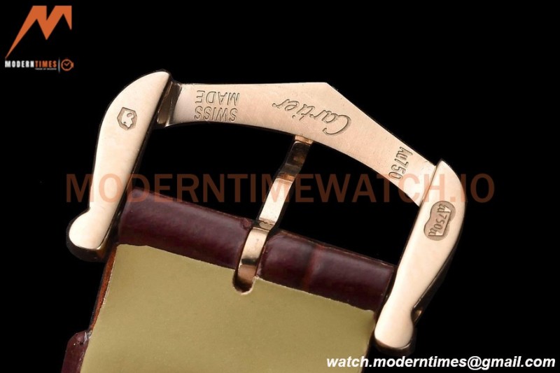 Cartier - Tank Francaise 21mm Small Size RG/LE Brn/Silv 8848F Swiss Qtz