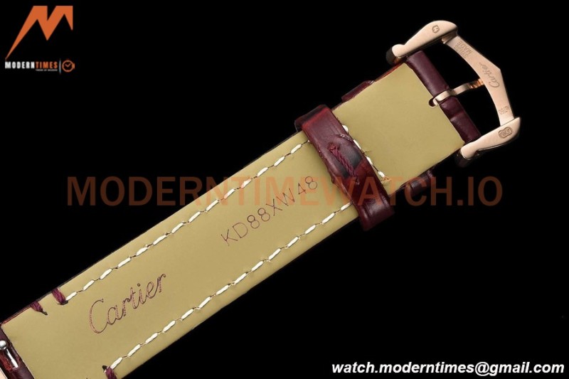 Cartier - Tank Francaise 21mm Small Size RG/LE Brn/Silv 8848F Swiss Qtz