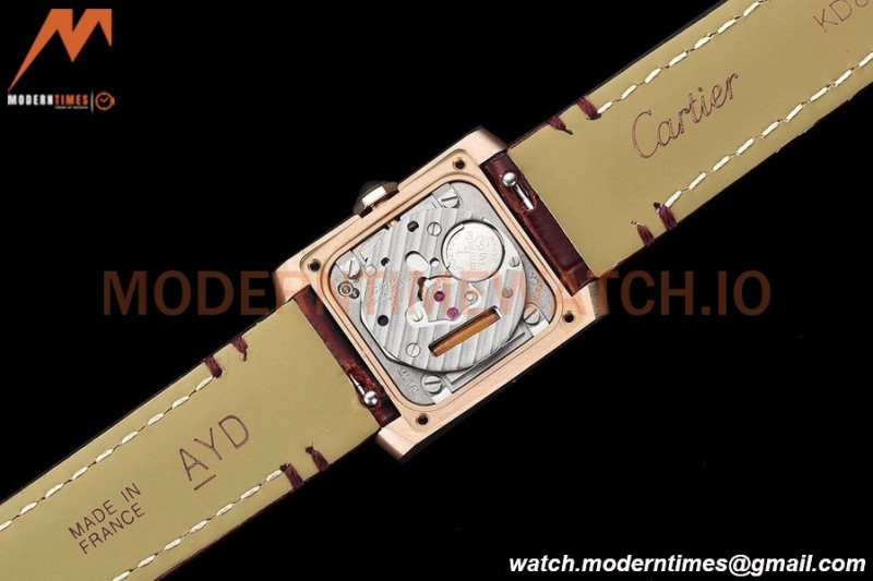 Cartier - Tank Francaise 21mm Small Size RG/LE Brn/Silv 8848F Swiss Qtz