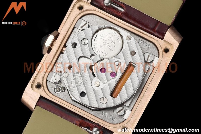Cartier - Tank Francaise 21mm Small Size RG/LE Brn/Silv 8848F Swiss Qtz