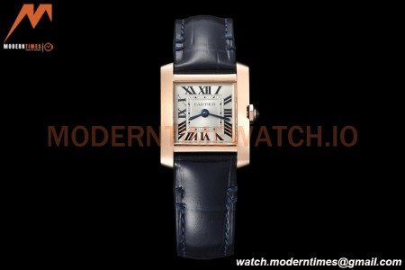 Cartier - Tank Francaise 21mm Small Size RG/LE Blue/Silv 8848F Swiss Qtz