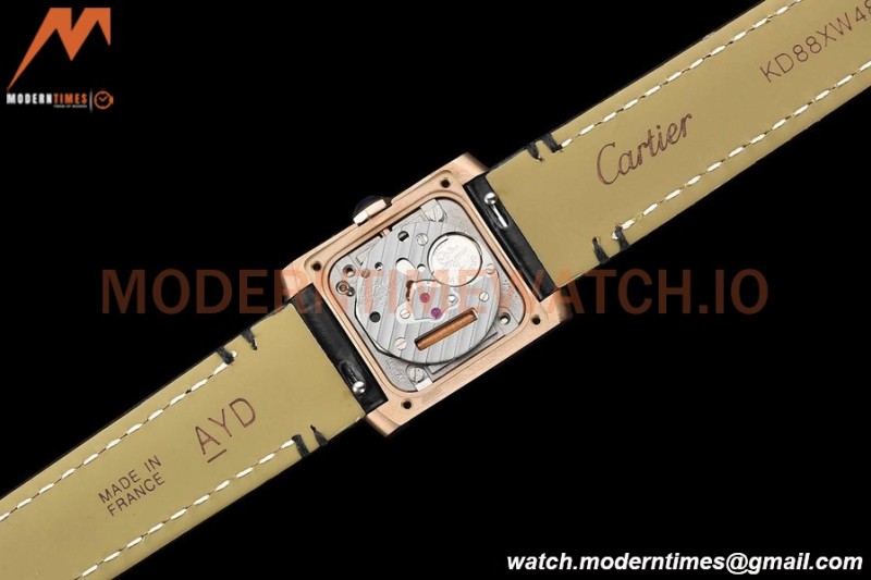 Cartier - Tank Francaise 21mm Small Size RG/LE Blk/Silv 8848F Swiss Qtz