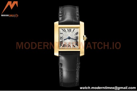 Cartier - Tank Francaise 21mm Small Size YG/LE Blk/Silv 8848F Swiss Qtz