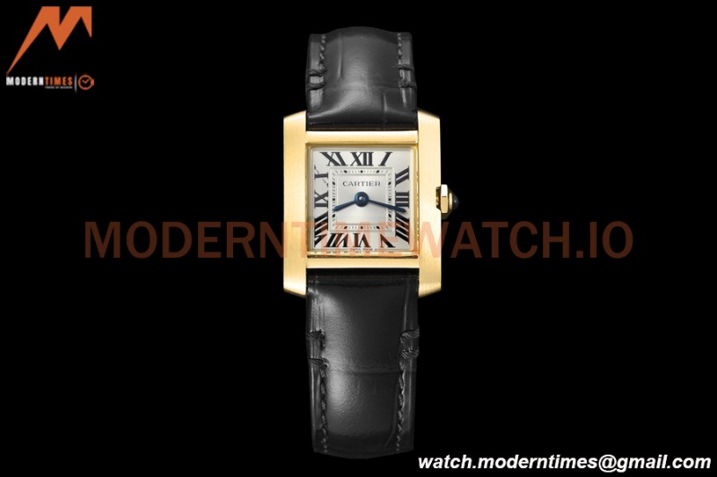 Cartier - Tank Francaise 21mm Small Size YG/LE Blk/Silv 8848F Swiss Qtz