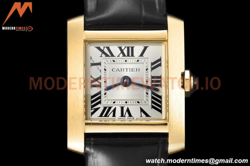 Cartier - Tank Francaise 21mm Small Size YG/LE Blk/Silv 8848F Swiss Qtz
