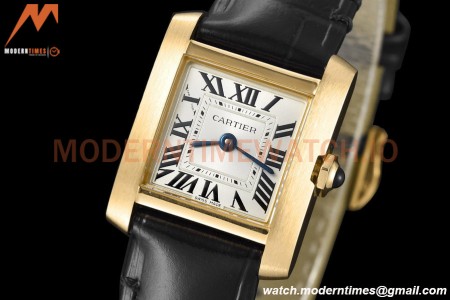 Cartier - Tank Francaise 21mm Small Size YG/LE Blk/Silv 8848F Swiss Qtz