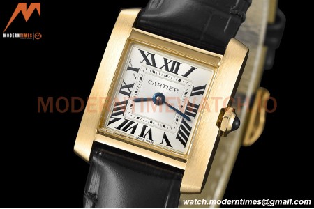 Cartier - Tank Francaise 21mm Small Size YG/LE Blk/Silv 8848F Swiss Qtz