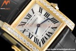 Cartier - Tank Francaise 27mm Medium Size YG/LE Blk/Dia/Silv 8848F Swiss Qtz