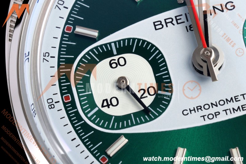 Breitling - Top Time B01 Racing Chronograph 38mm SS/LE Green Dial BLF A7750 | 브라이틀링 - 탑 타임 B01 레이싱 크로노그래프 38mm 스테인리스/가죽 그린 다이얼 BLF A7750