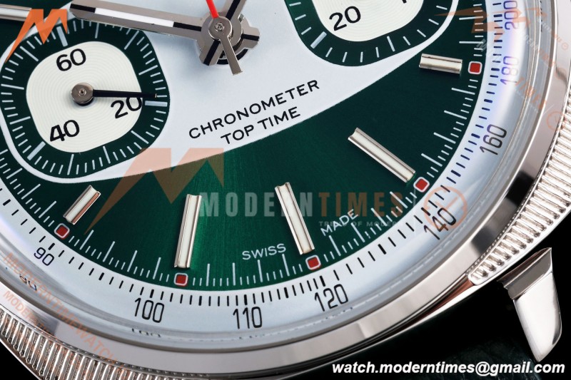 Breitling - Top Time B01 Racing Chronograph 38mm SS/LE Green Dial BLF A7750 | 브라이틀링 - 탑 타임 B01 레이싱 크로노그래프 38mm 스테인리스/가죽 그린 다이얼 BLF A7750