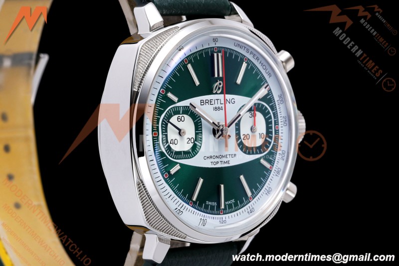 Breitling - Top Time B01 Racing Chronograph 38mm SS/LE Green Dial BLF A7750 | 브라이틀링 - 탑 타임 B01 레이싱 크로노그래프 38mm 스테인리스/가죽 그린 다이얼 BLF A7750