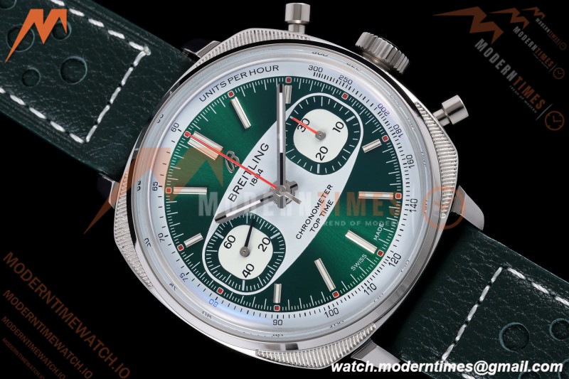 Breitling - Top Time B01 Racing Chronograph 38mm SS/LE Green Dial BLF A7750 | 브라이틀링 - 탑 타임 B01 레이싱 크로노그래프 38mm 스테인리스/가죽 그린 다이얼 BLF A7750