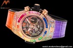 Hublot - Big Bang Unico 45mm Rainbow Diamond RG/RU Blk/Ske BBF A1280