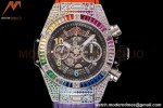 Hublot - Big Bang Unico 45mm Rainbow Diamond SS/RU Blk/Ske BBF A1280