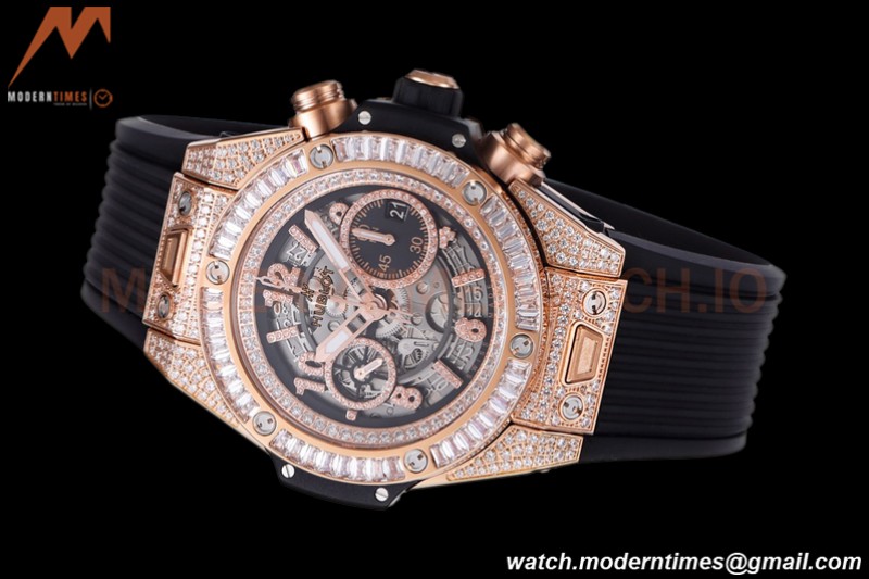 Hublot - Big Bang Unico 44mm Diamond RG/RU Dia-Blk/Ske BBF A1280