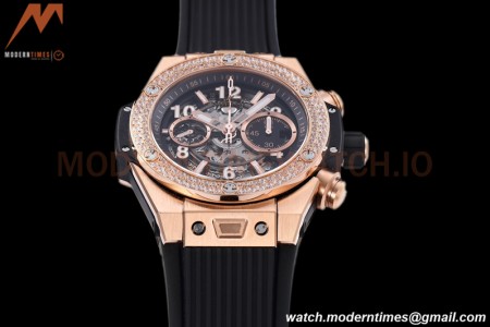 Hublot - Big Bang Unico 44mm Diamond Bezel RG/RU Blk/Ske BBF A1280