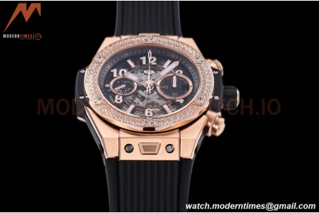 Hublot - Big Bang Unico 44mm Diamond Bezel RG/RU Blk/Ske BBF A1280