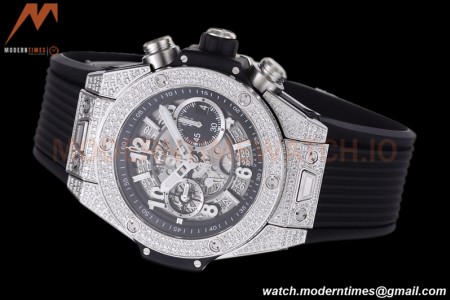 Hublot - Big Bang Unico 44mm Diamond SS/RU Blk/Ske BBF A1280