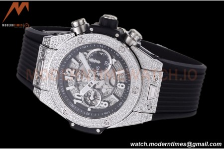 Hublot - Big Bang Unico 44mm Diamond SS/RU Blk/Ske BBF A1280