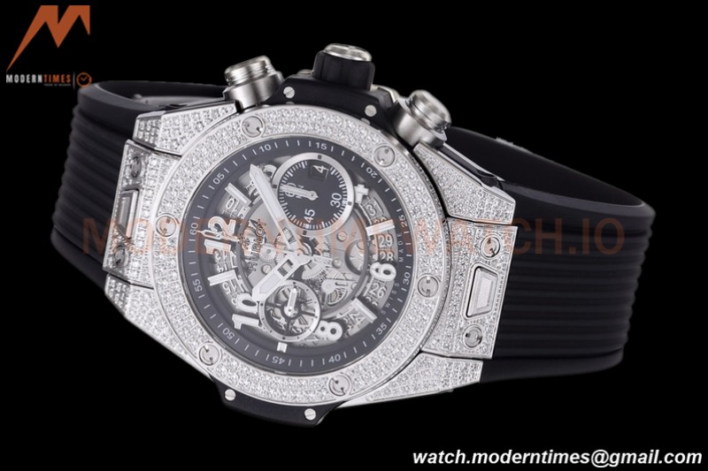 Hublot - Big Bang Unico 44mm Diamond SS/RU Blk/Ske BBF A1280