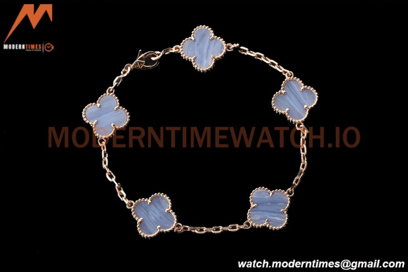 Van Cleef & Arpels 5 Motif Vintage Alhambra Malachite Gold Bracelet – 아이코닉한 레플리카