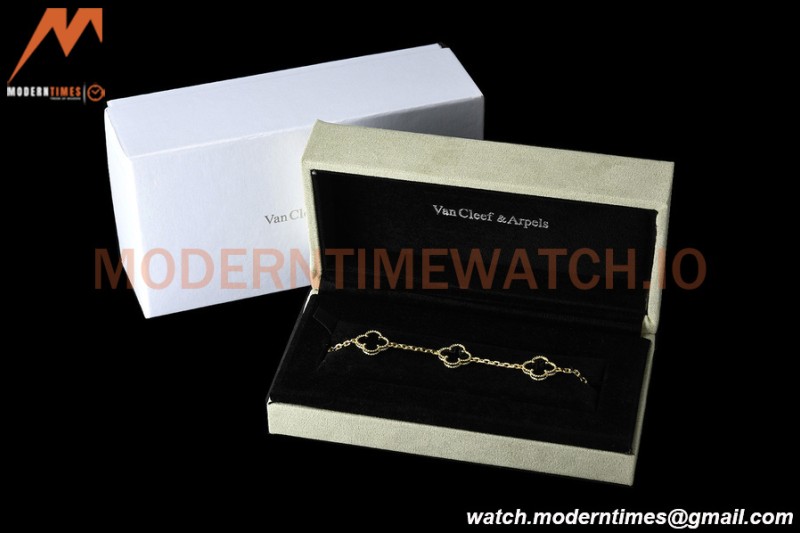 Van Cleef & Arpels 5 Motif Vintage Alhambra Malachite Gold Bracelet – 아이코닉한 레플리카