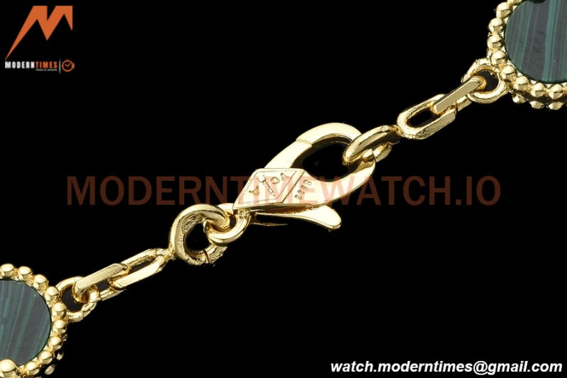 Van Cleef & Arpels 5 Motif Vintage Alhambra Malachite Gold Bracelet – 아이코닉한 레플리카