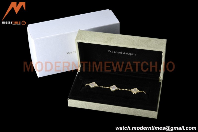 Van Cleef & Arpels 5 Motif Vintage Alhambra Malachite Gold Bracelet – 아이코닉한 레플리카