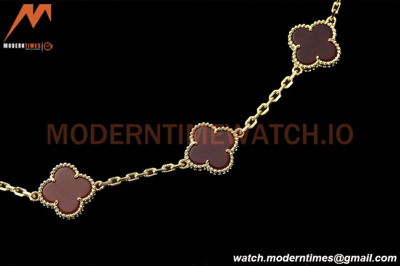 Van Cleef & Arpels 5 Motif Vintage Alhambra Malachite Gold Bracelet – 아이코닉한 레플리카