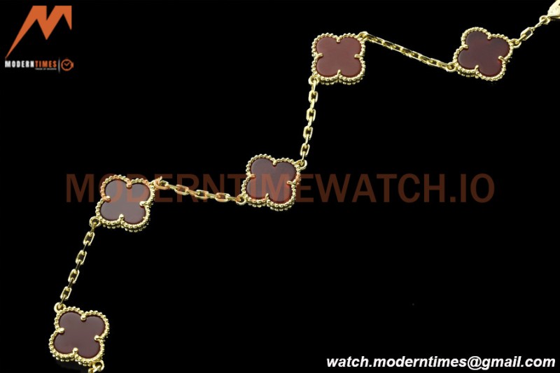 Van Cleef & Arpels 5 Motif Vintage Alhambra Malachite Gold Bracelet – 아이코닉한 레플리카