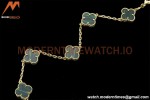 Van Cleef & Arpels 5 Motif Vintage Alhambra Malachite Gold Bracelet – 아이코닉한 레플리카