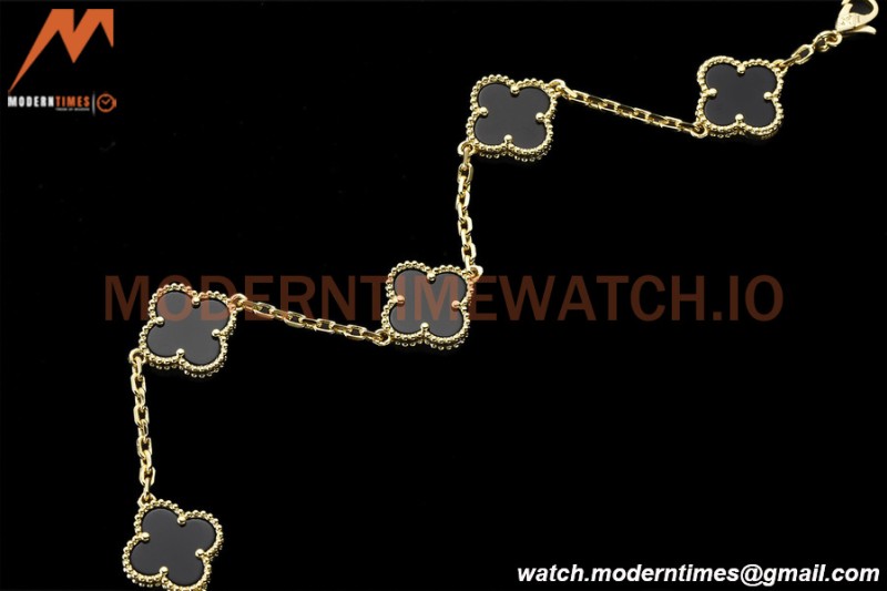 Van Cleef & Arpels 5 Motif Vintage Alhambra Malachite Gold Bracelet – 아이코닉한 레플리카