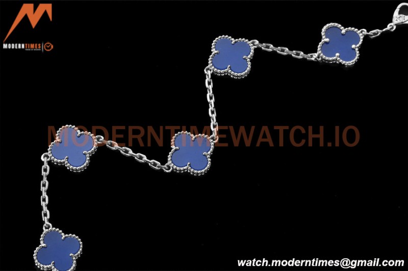 Van Cleef & Arpels 5 Motif Vintage Alhambra Malachite Silver Bracelet – 아이코닉한 레플리카