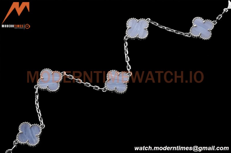Van Cleef & Arpels 5 Motif Vintage Alhambra Malachite Silver Bracelet – 아이코닉한 레플리카