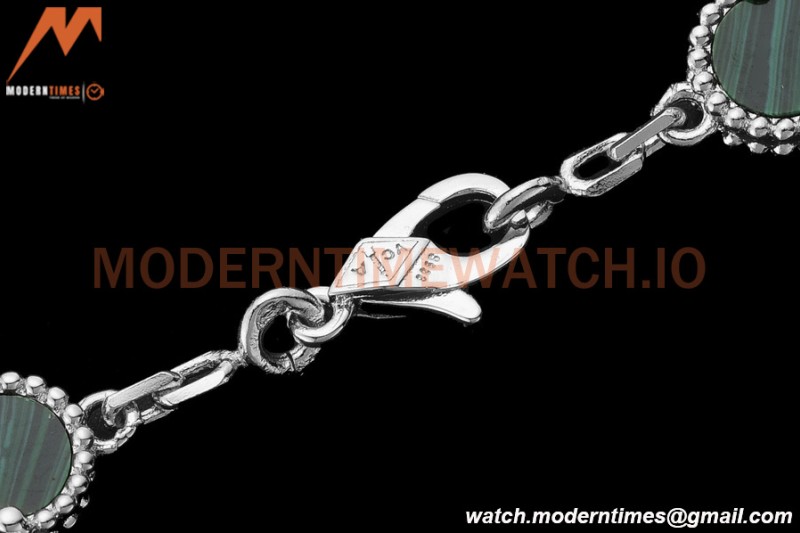 Van Cleef & Arpels 5 Motif Vintage Alhambra Malachite Silver Bracelet – 아이코닉한 레플리카