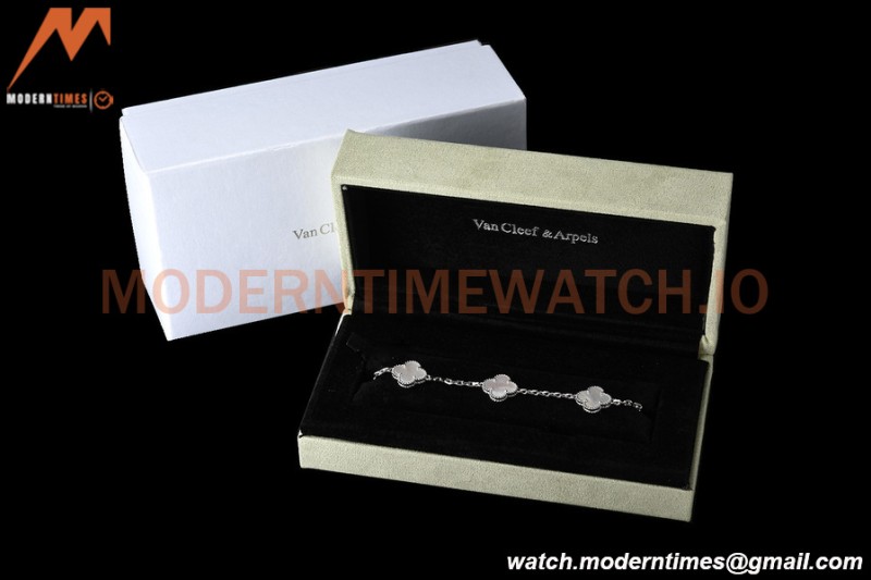 Van Cleef & Arpels 5 Motif Vintage Alhambra Malachite Silver Bracelet – 아이코닉한 레플리카