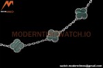 Van Cleef & Arpels 5 Motif Vintage Alhambra Malachite Silver Bracelet – 아이코닉한 레플리카