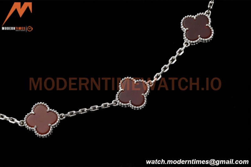 Van Cleef & Arpels 5 Motif Vintage Alhambra Malachite Silver Bracelet – 아이코닉한 레플리카