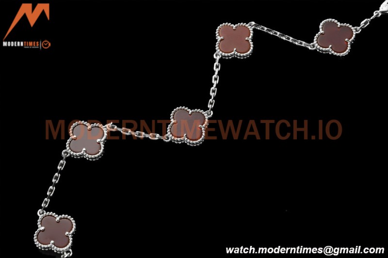 Van Cleef & Arpels 5 Motif Vintage Alhambra Malachite Silver Bracelet – 아이코닉한 레플리카